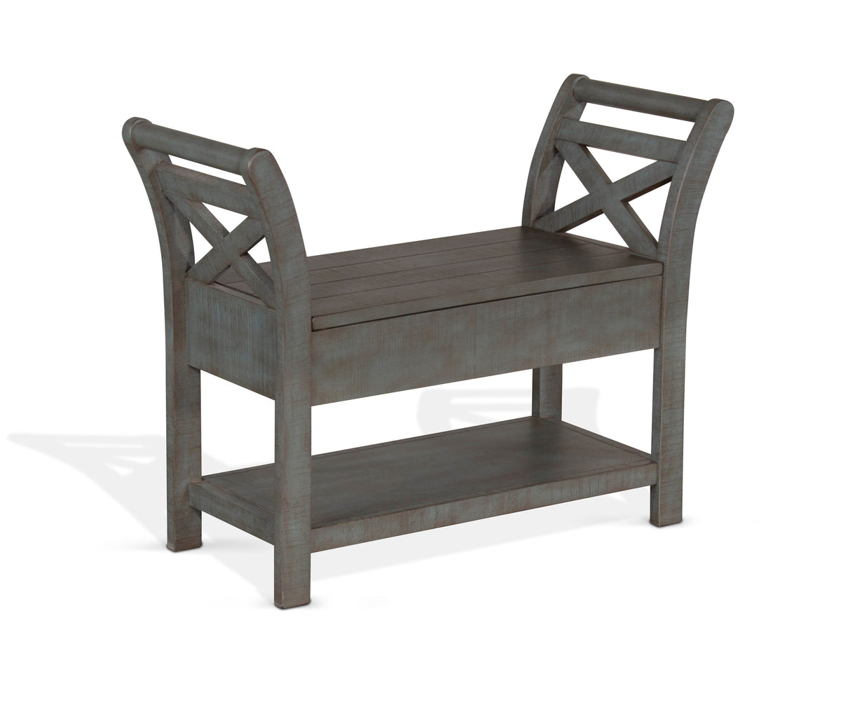 Ranch House - Accent Bench With Storage - Dark Gray / Blue - Premium Storage Benches from Sunny Designs - Just $247! Shop now at brett interiors