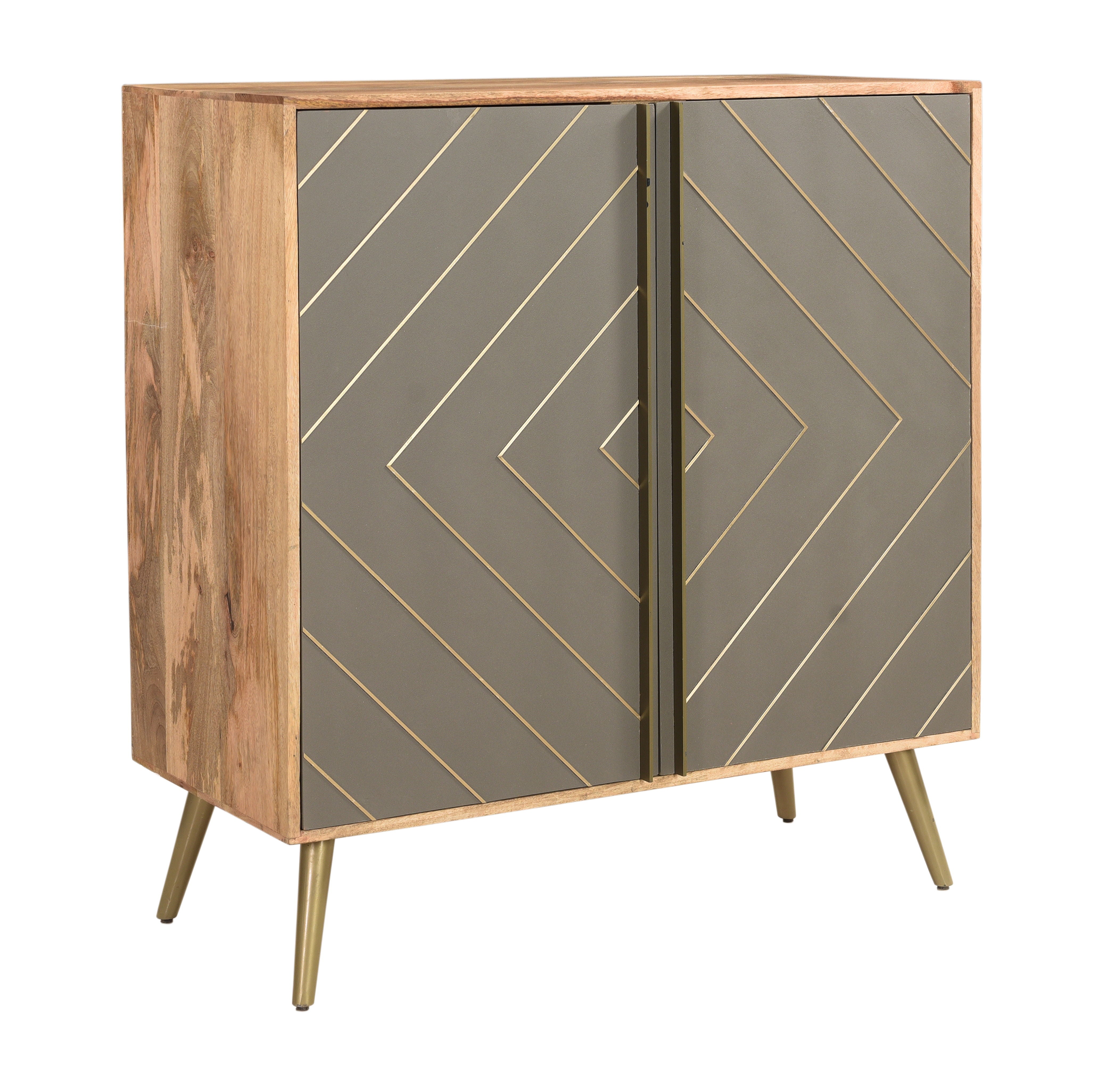 Grayleigh - Two Door Bar Cabinet - Natural / Cement Gray - Premium Wine Cabinets from Coast2Coast Home - Just $4125! Shop now at brett interiors