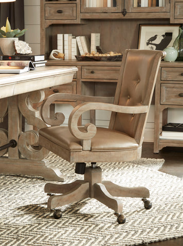 Tinley Park - Fully Upholstered Swivel Chair - Dove Tail Grey - Premium Desk Chairs from Magnussen Furniture - Just $789! Shop now at brett interiors