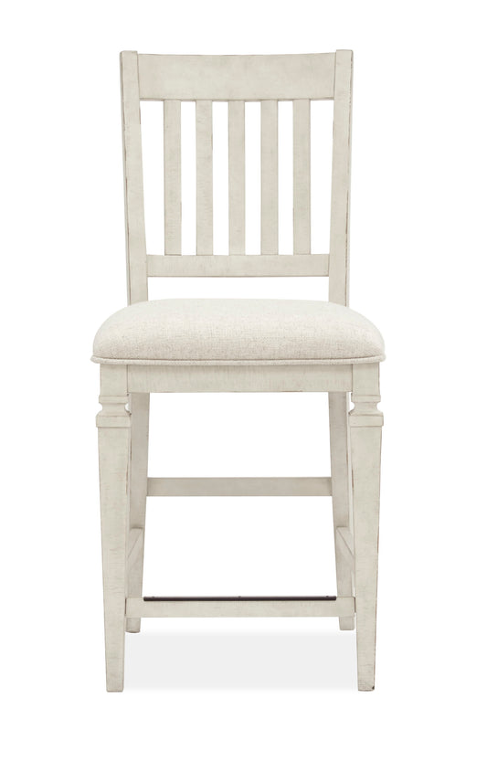 Newport - Counter Dining Chair With Upholstered Seat (Set of 2) - Alabaster - Premium Chair Sets from Magnussen Furniture - Just $550! Shop now at brett interiors