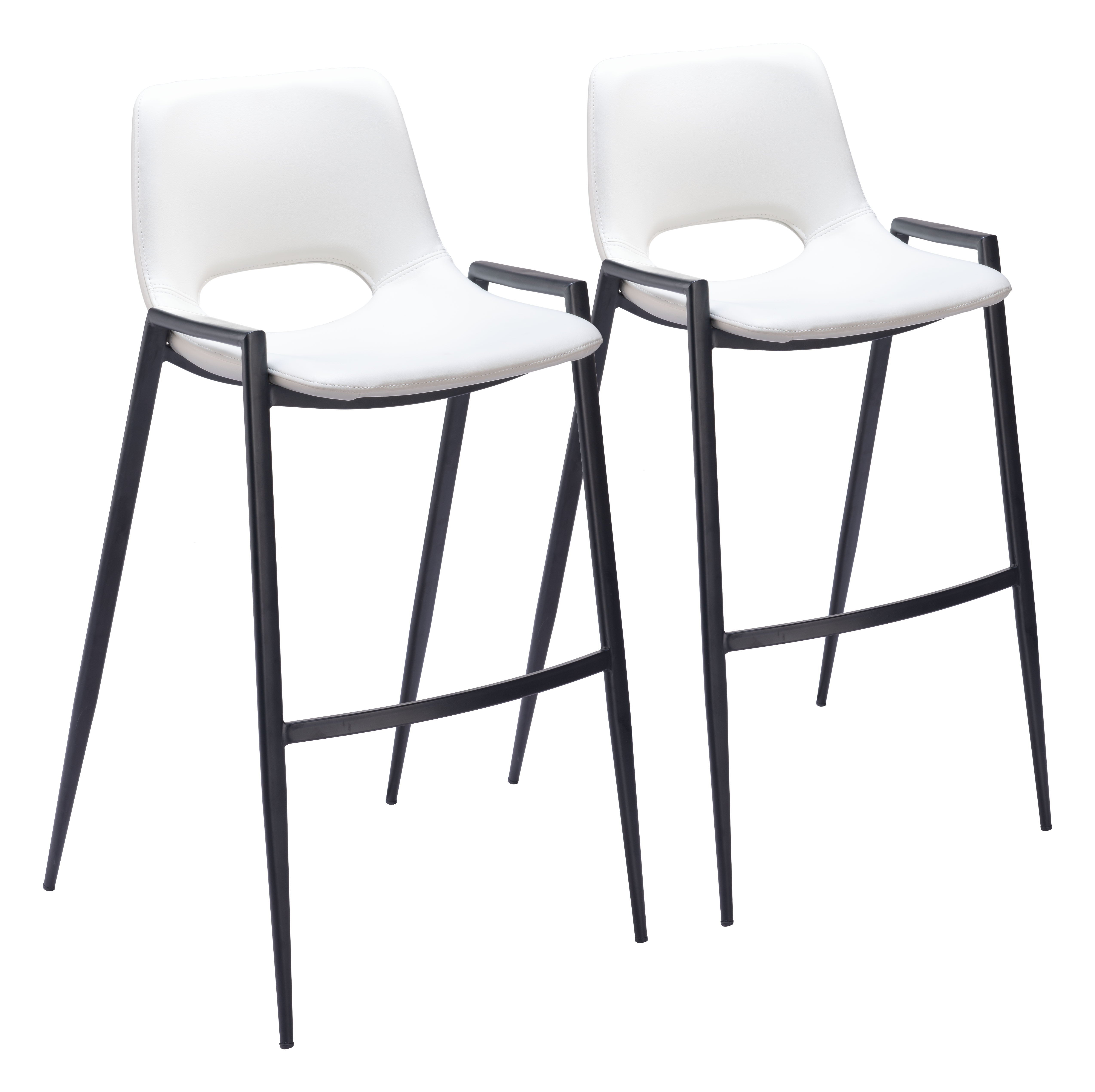 Desi - Bar Chair (Set of 2) - Black - Premium Stool Sets from Zuo Modern - Just $1450! Shop now at brett interiors