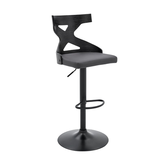 Etienne - Adjustable Swivel Bar Stool - Gray / Black - Premium Adjustable Height from Armen Living - Just $227.50! Shop now at brett interiors