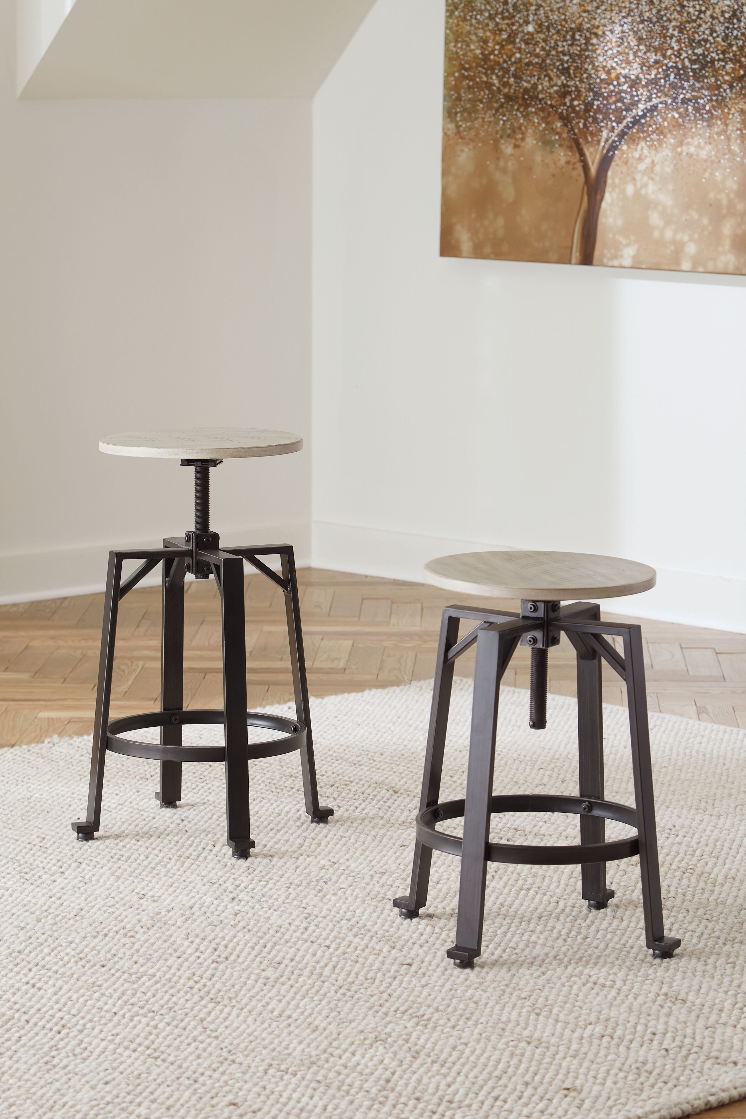 Karisslyn - Whitewash / Black - Swivel Stool (Set of 2) - Premium Stool Sets from Signature Design by Ashley® - Just $231! Shop now at brett interiors