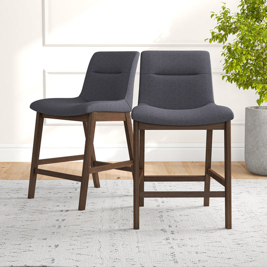 Jayden - 24" Mid-Century Modern Upholstered Stool (Set of 2) - Gray - Premium Stool Sets from Ashcroft Furniture - Just $466! Shop now at brett interiors