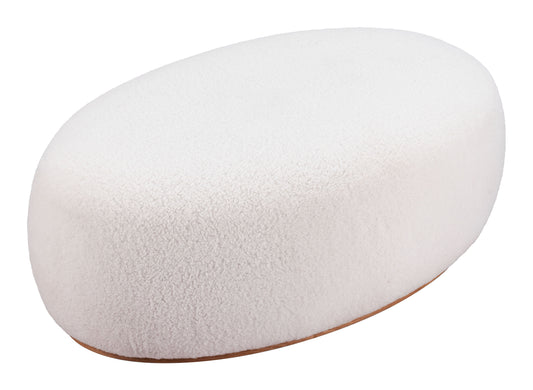 Amber / Azua - Oval Ottoman - Cream - Premium Upholstered Ottomans from Zuo Modern - Just $850! Shop now at brett interiors