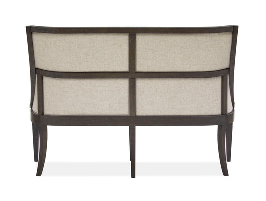 Calistoga - Bench With Upholstered Seat & Back - Weathered Charcoal - Premium Upholstered Benches from Magnussen Furniture - Just $1209! Shop now at brett interiors