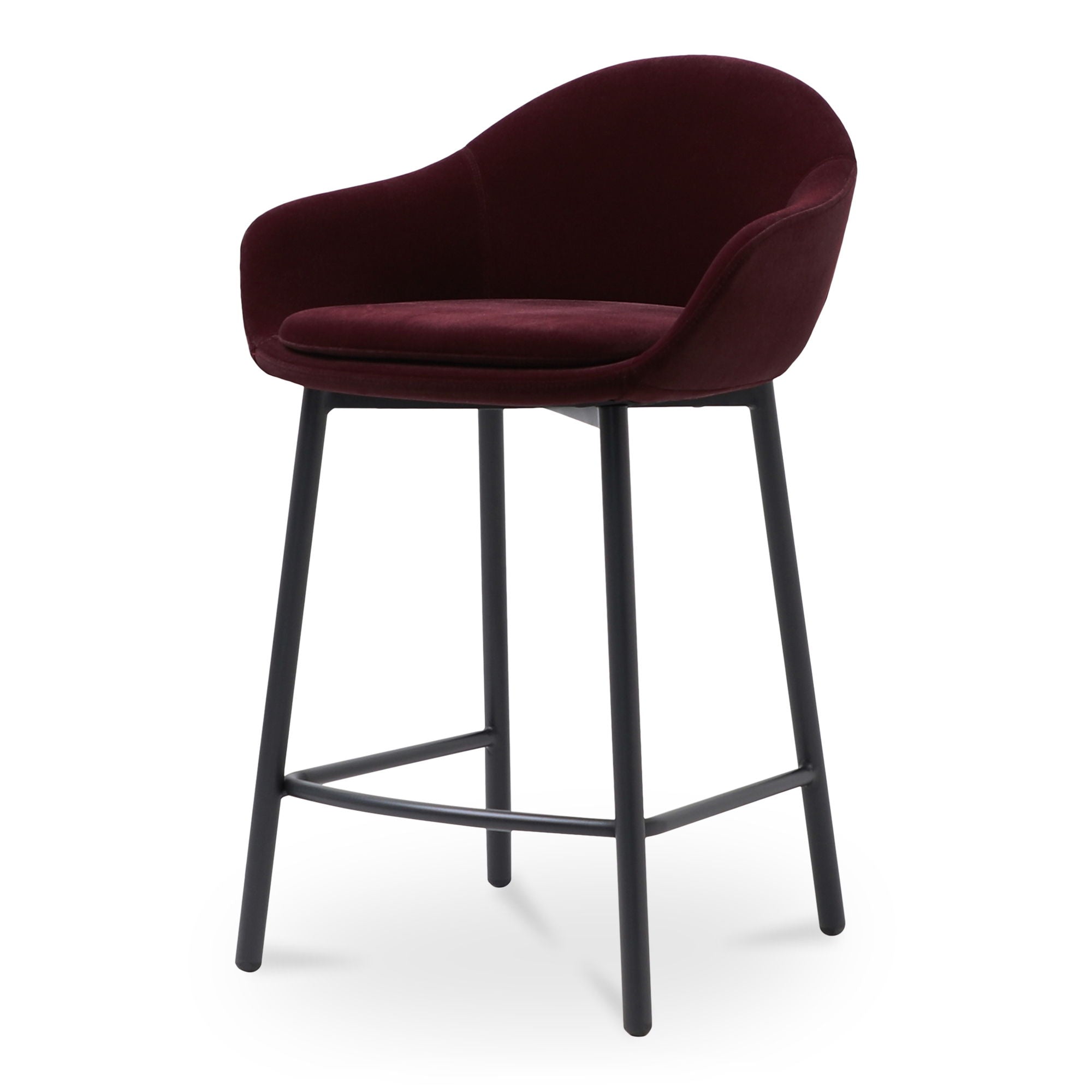 Emily - Counter Stool - Wine Velvet - Premium Counter Height (24"-27") from Moe's Home Collection - Just $1247.50! Shop now at brett interiors