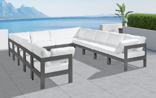 Nizuc - Outdoor Patio Modular Sectional 12 Piece - White - Premium Stationary Sectionals from Meridian Furniture - Just $10750! Shop now at brett interiors