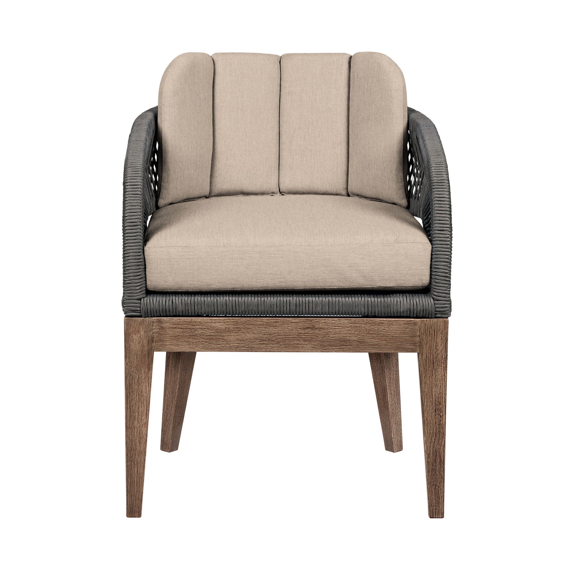 Orbit - Outdoor Patio Dining Chair - Weathered Eucalyptus / Taupe - Premium Side Chairs from Armen Living - Just $777.50! Shop now at brett interiors