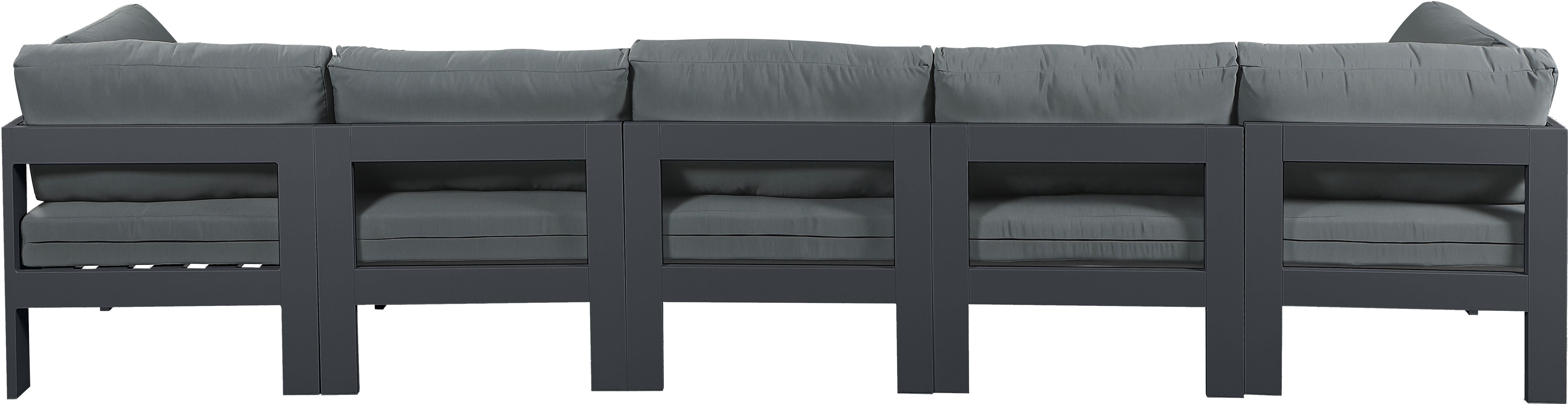 Nizuc - Outdoor Patio Modular Sofa - Dark Grey - Metal - Premium Sofas from Meridian Furniture - Just $4512.50! Shop now at brett interiors