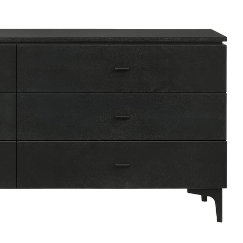 Legend - Veneer 6 Drawer Dresser With Metal Legs - Black Glaze Ash - Premium Dressers from Armen Living - Just $1125! Shop now at brett interiors