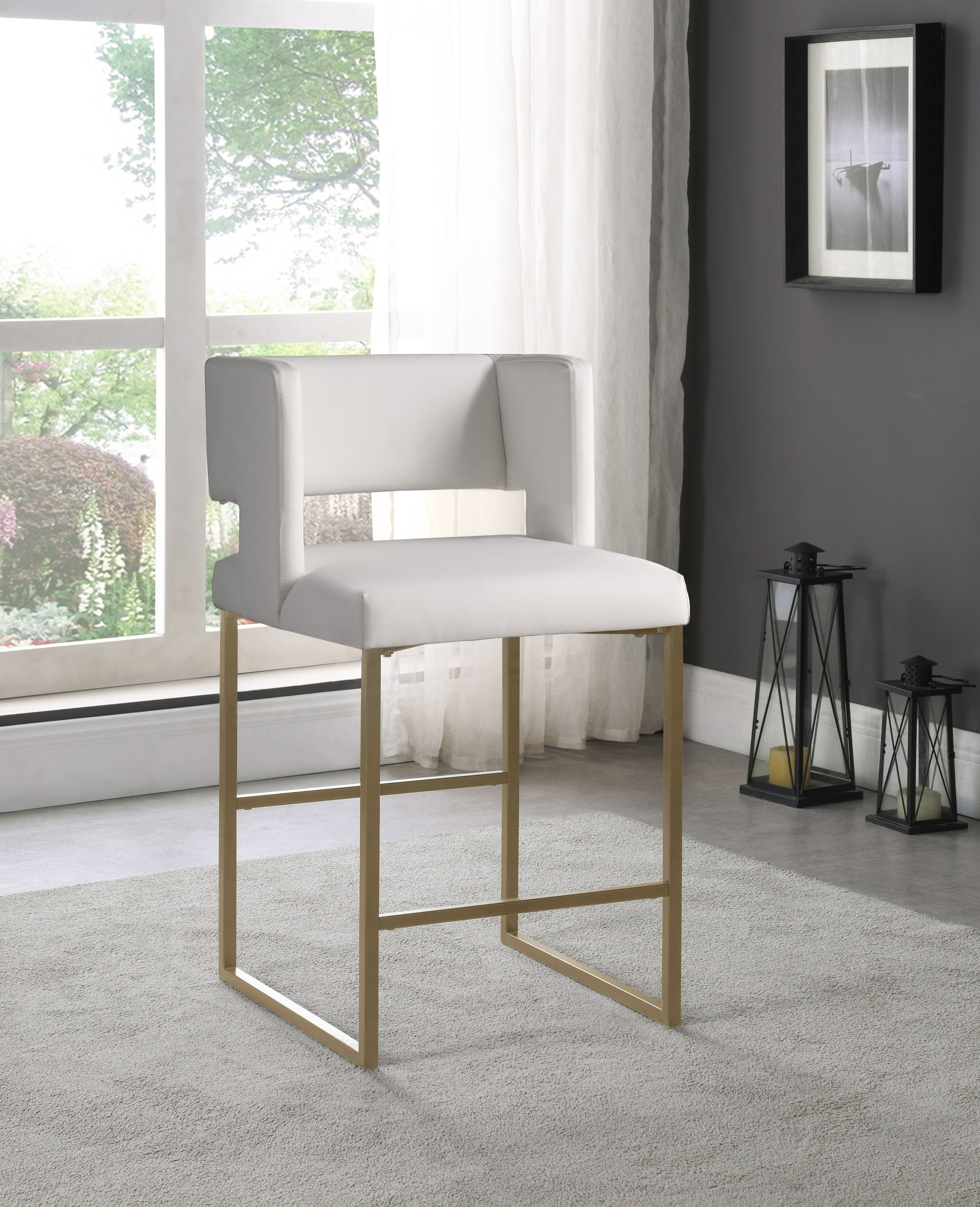 Caleb - Counter Stool with Gold Legs (Set of 2) - Premium Stool Sets from Meridian Furniture - Just $675! Shop now at brett interiors