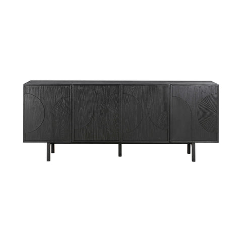 Holland - 4 Door Sideboard Buffet - Black Brushed Oak - Premium Buffets from Armen Living - Just $2195! Shop now at brett interiors