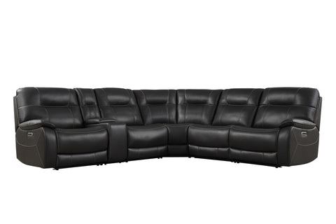 Axel - 6 Modular Piece Power Reclining Sectional with Power Headrests and Entertainment Console - Premium Reclining Sectionals from Parker Living - Just $3122.50! Shop now at brett interiors