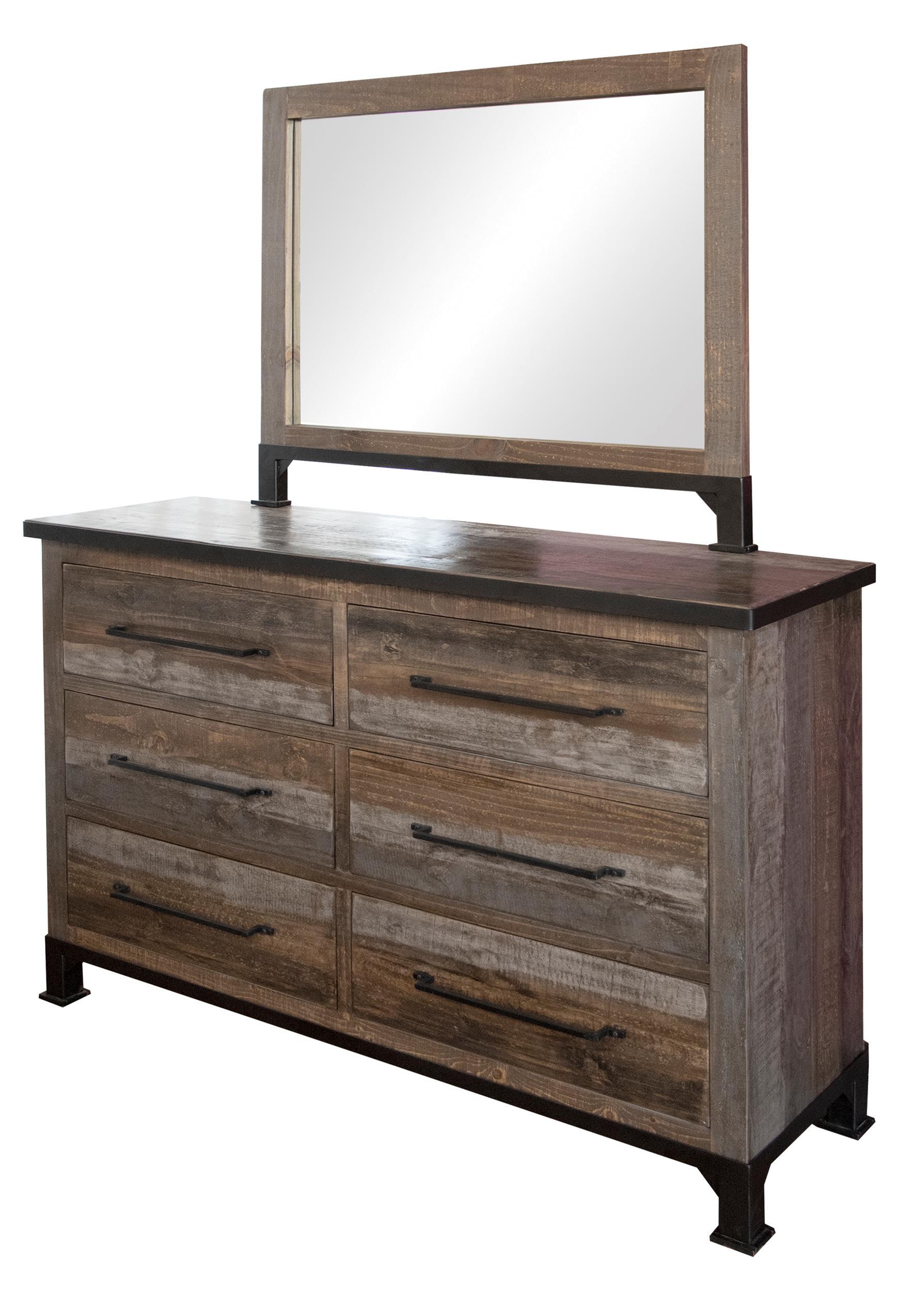 Antique Gray - Mirror - Gray / Brown - Premium Bedroom Mirrors from International Furniture Direct - Just $297.50! Shop now at brett interiors