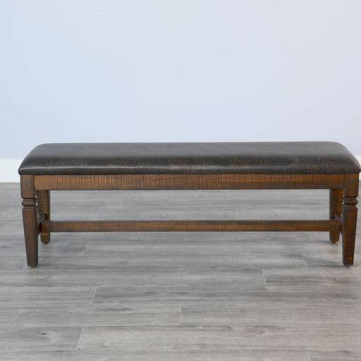 Homestead - Bench With Cushion Seat - Dark Brown / Black - Premium Dining Benches from Sunny Designs - Just $304! Shop now at brett interiors