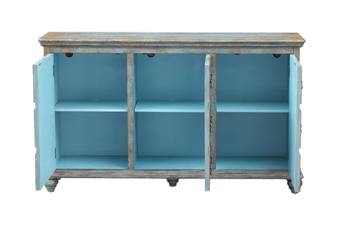 Bell - Three Door Credenza - Roxanna Aged Blue - Premium Credenzas from Coast2Coast Home - Just $3712.50! Shop now at brett interiors