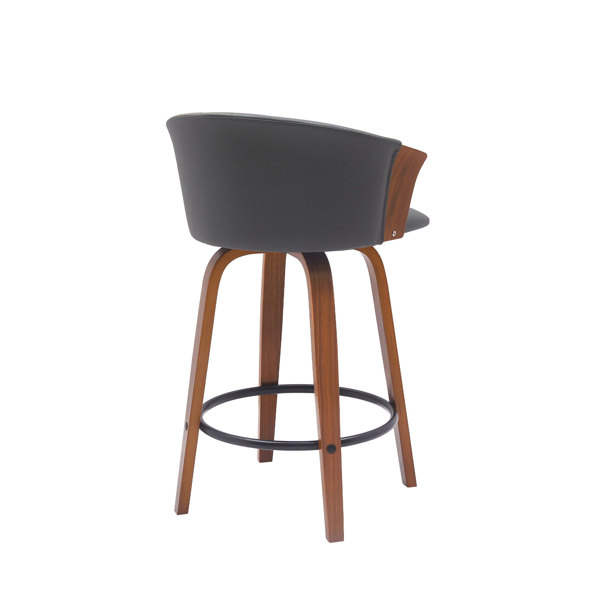 Diana - Swivel Walnut Wood Faux Leather Counter Stool - Premium Counter Height (24"-27") from Armen Living - Just $227.50! Shop now at brett interiors