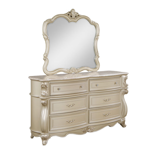 Monique - Dresser With Marble Top - Champagne - Premium Dressers from New Classic - Just $1387.50! Shop now at brett interiors