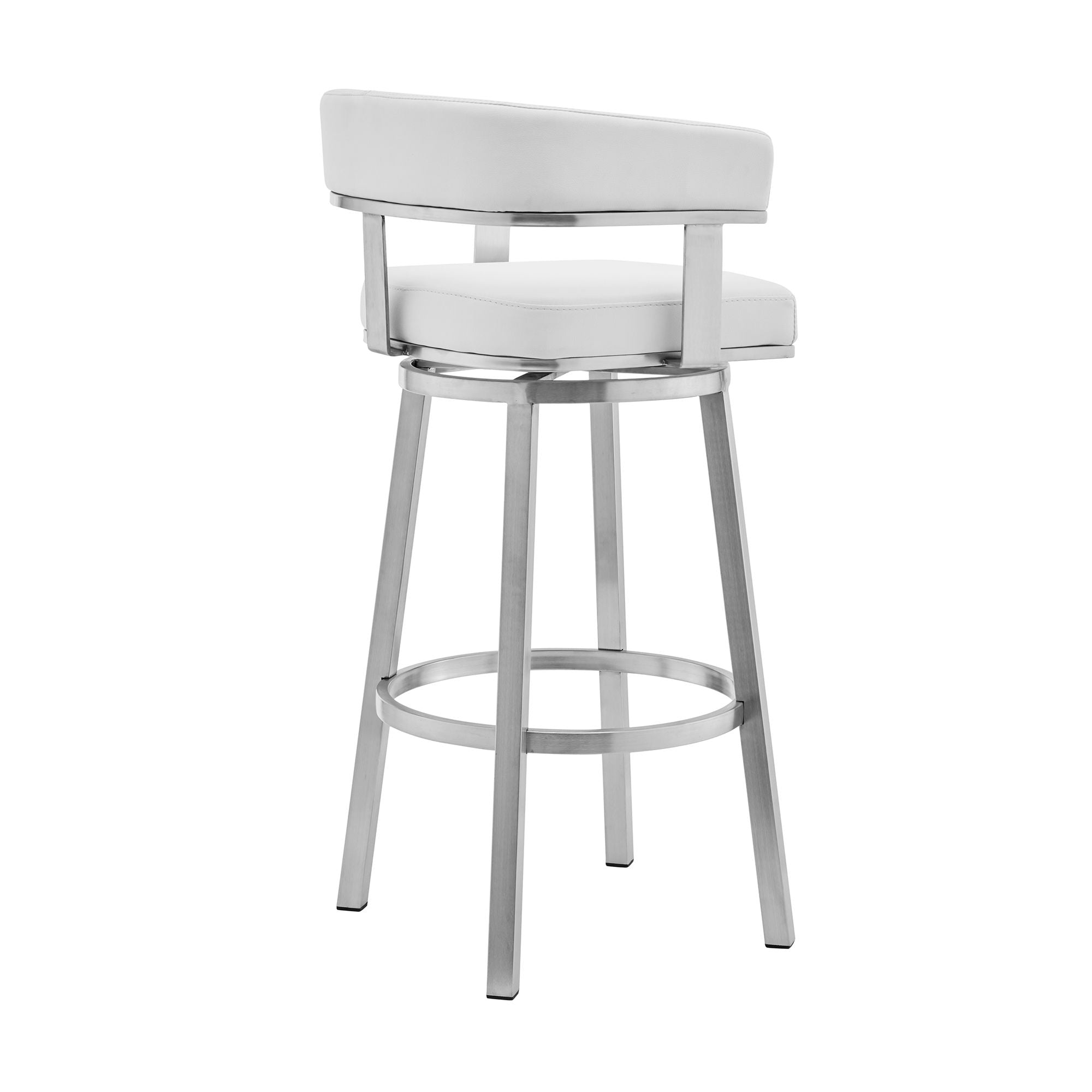 Lorin - Stainless Steel Swivel Bar Stool - Premium Counter Height (24"-27") from Armen Living - Just $410! Shop now at brett interiors