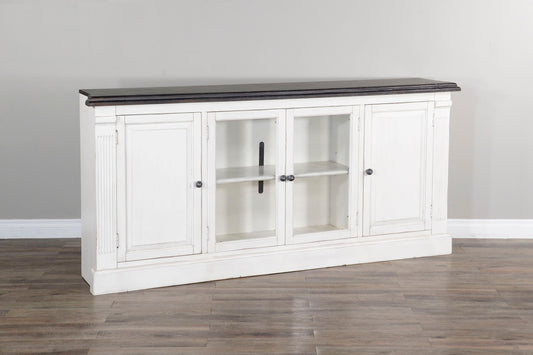 Carriage House - Media Console - White / Dark Brown - Premium TV Stands from Sunny Designs - Just $1173! Shop now at brett interiors