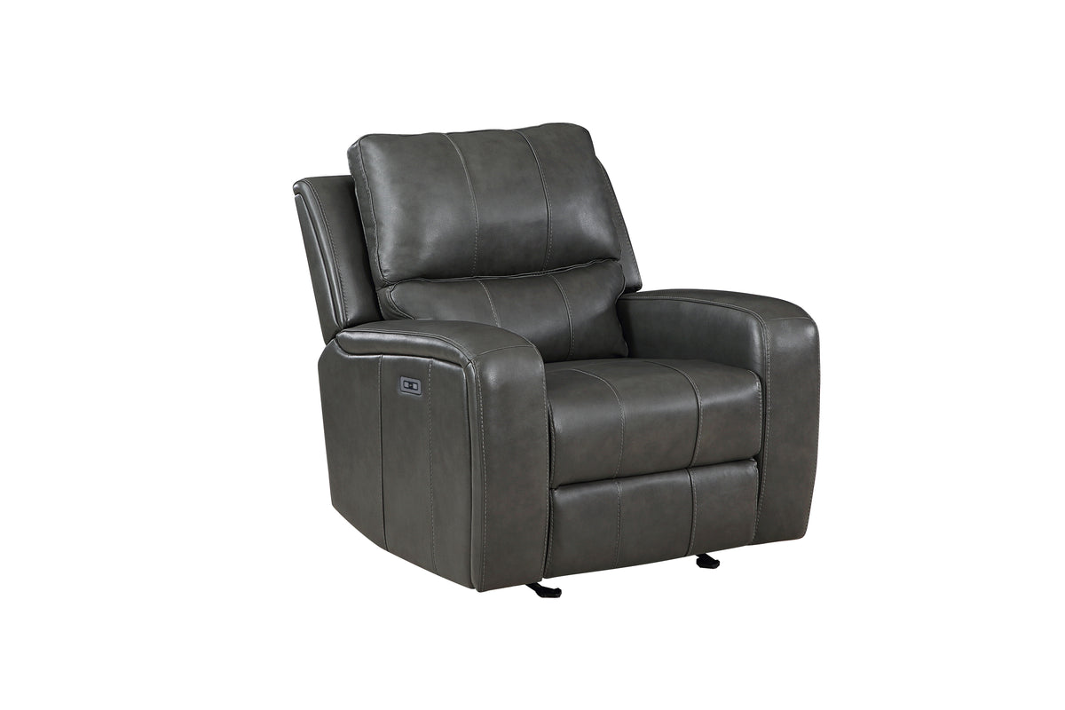 Linton - Leather Glider Recliner With Power Footrest - Premium Glider Chairs from New Classic - Just $860! Shop now at brett interiors