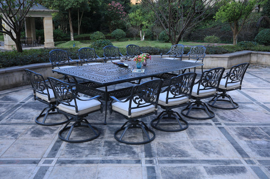 Rectangular Metal Dining Set With Cushions - Premium 8 + Piece Outdoor Sets from Gather Craft - Just $7251! Shop now at brett interiors