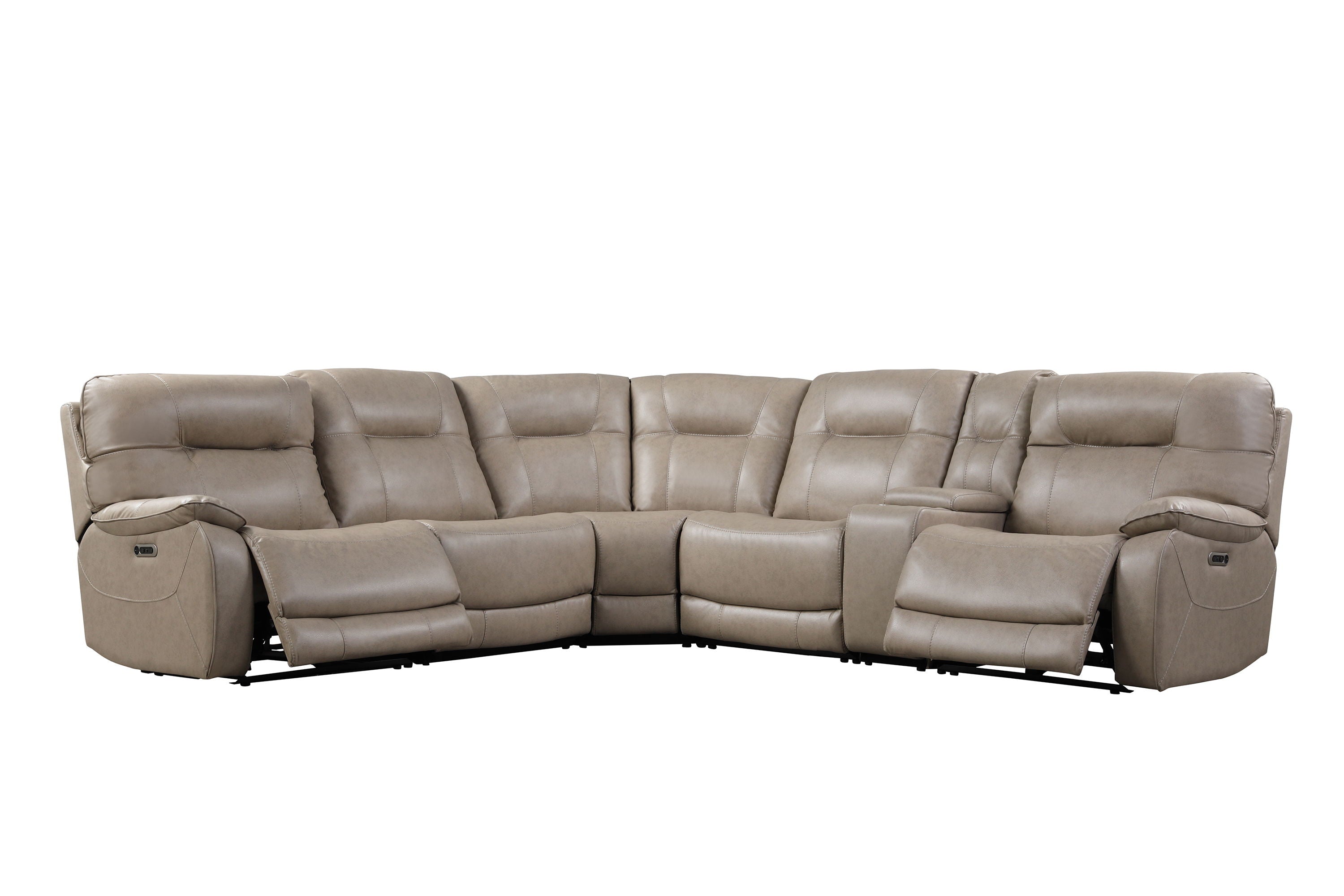 Axel - 6 Modular Piece Power Reclining Sectional with Power Headrests and Entertainment Console - Premium Reclining Sectionals from Parker Living - Just $3122.50! Shop now at brett interiors