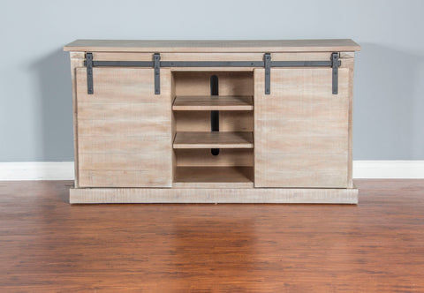 TV Console With Barn Door - Beige - Premium TV Stands from Sunny Designs - Just $1098! Shop now at brett interiors