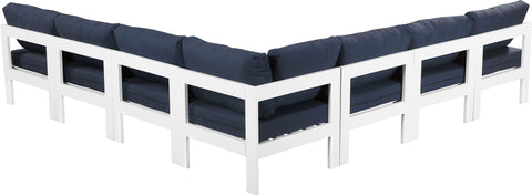 Nizuc - Outdoor Patio Modular Sectional 7 Piece - Navy - Fabric - Premium Stationary Sectionals from Meridian Furniture - Just $6137.50! Shop now at brett interiors