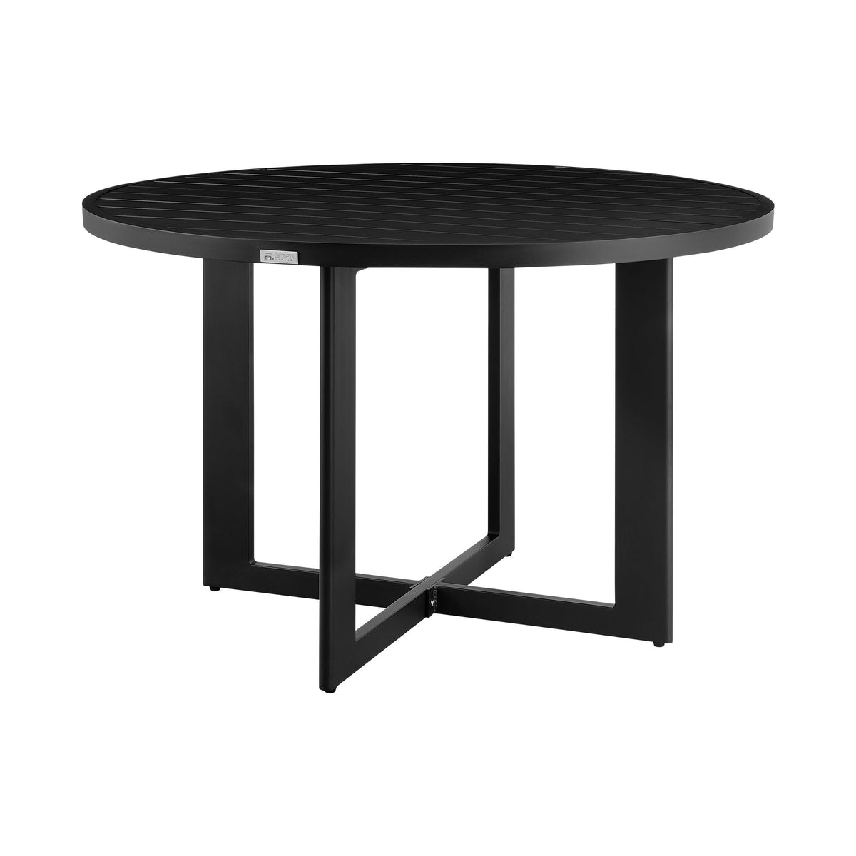 Cayman - Outdoor Patio Round Dining Table - Black - Premium Dining Tables from Armen Living - Just $1155! Shop now at brett interiors