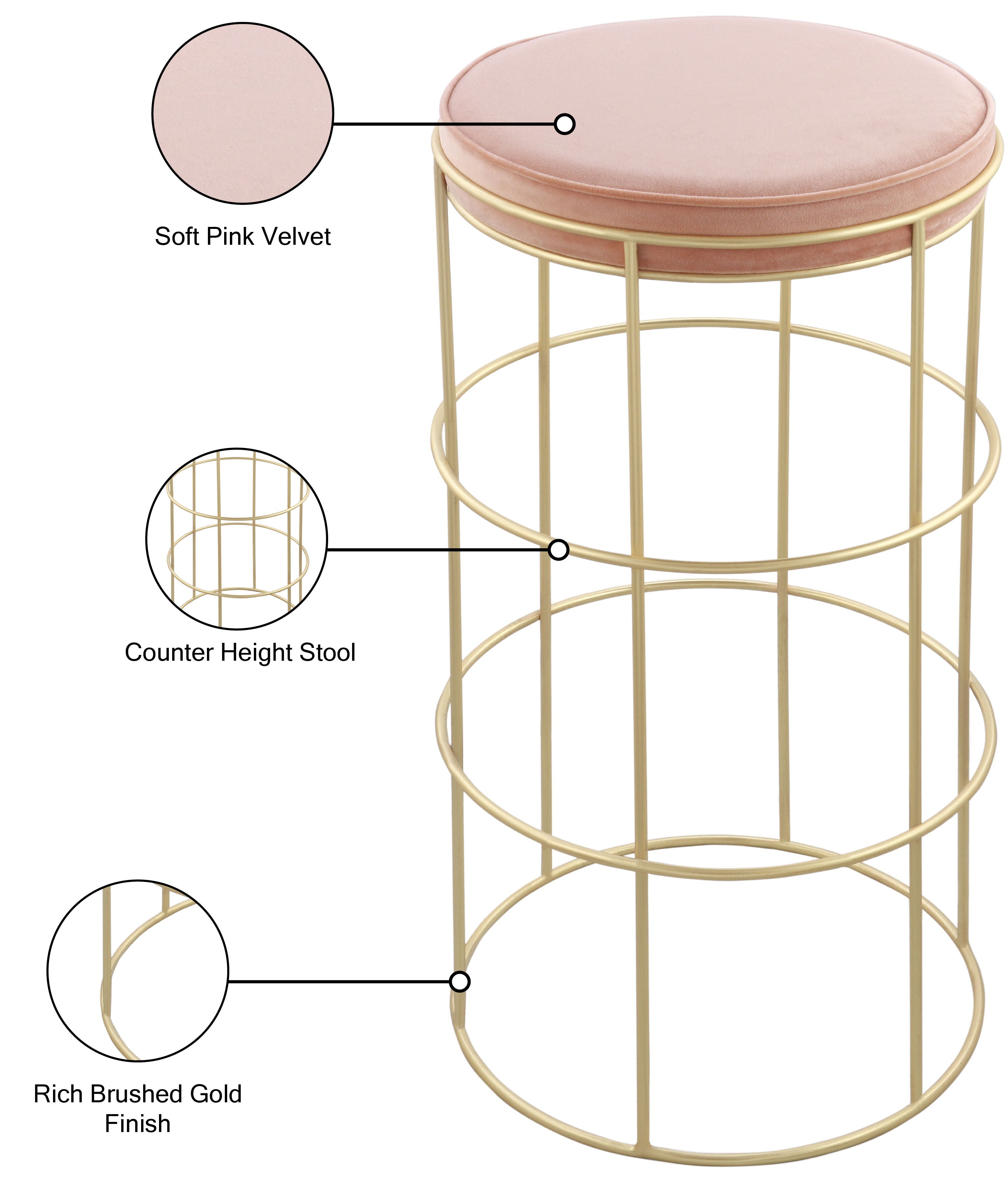 Rebar - Counter Stool - Premium Counter Height (24"-27") from Meridian Furniture - Just $237.50! Shop now at brett interiors