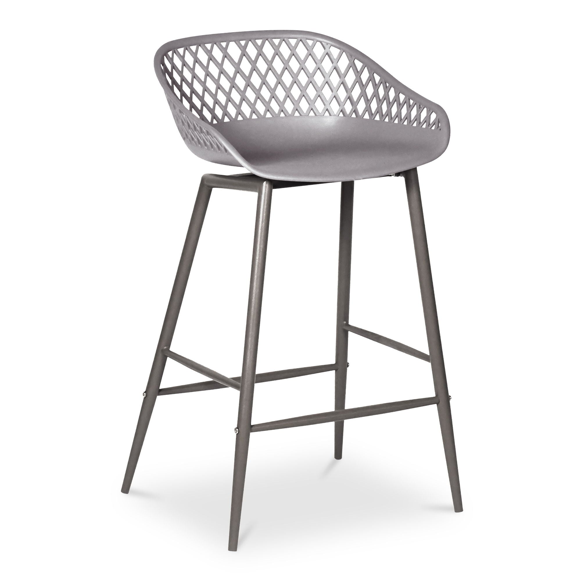 Piazza - Outdoor Counter Counter Stool (Set of 2) - Gray - Premium Chair Sets from Moe's Home Collection - Just $497.50! Shop now at brett interiors