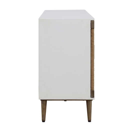 Egret - Four Door Credenza - White / Jute - Premium Credenzas from Coast2Coast Home - Just $4125! Shop now at brett interiors