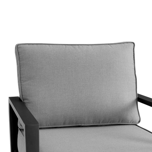 Cayman - Black Aluminum Outdoor Swivel Glider Chair With Cushion - Black / Dark Gray - Premium Swivel Chairs from Armen Living - Just $1425! Shop now at brett interiors