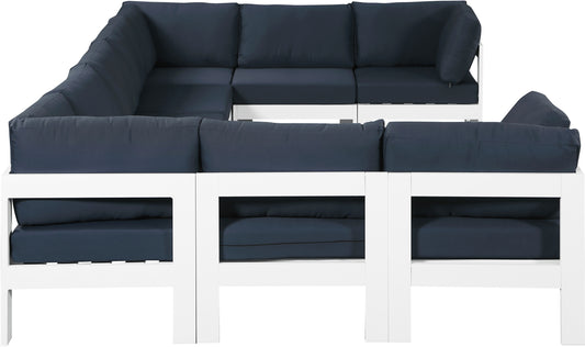 Nizuc - Outdoor Patio Modular Sectional - Navy - Modern & Contemporary - Premium Stationary Sectionals from Meridian Furniture - Just $8162.50! Shop now at brett interiors