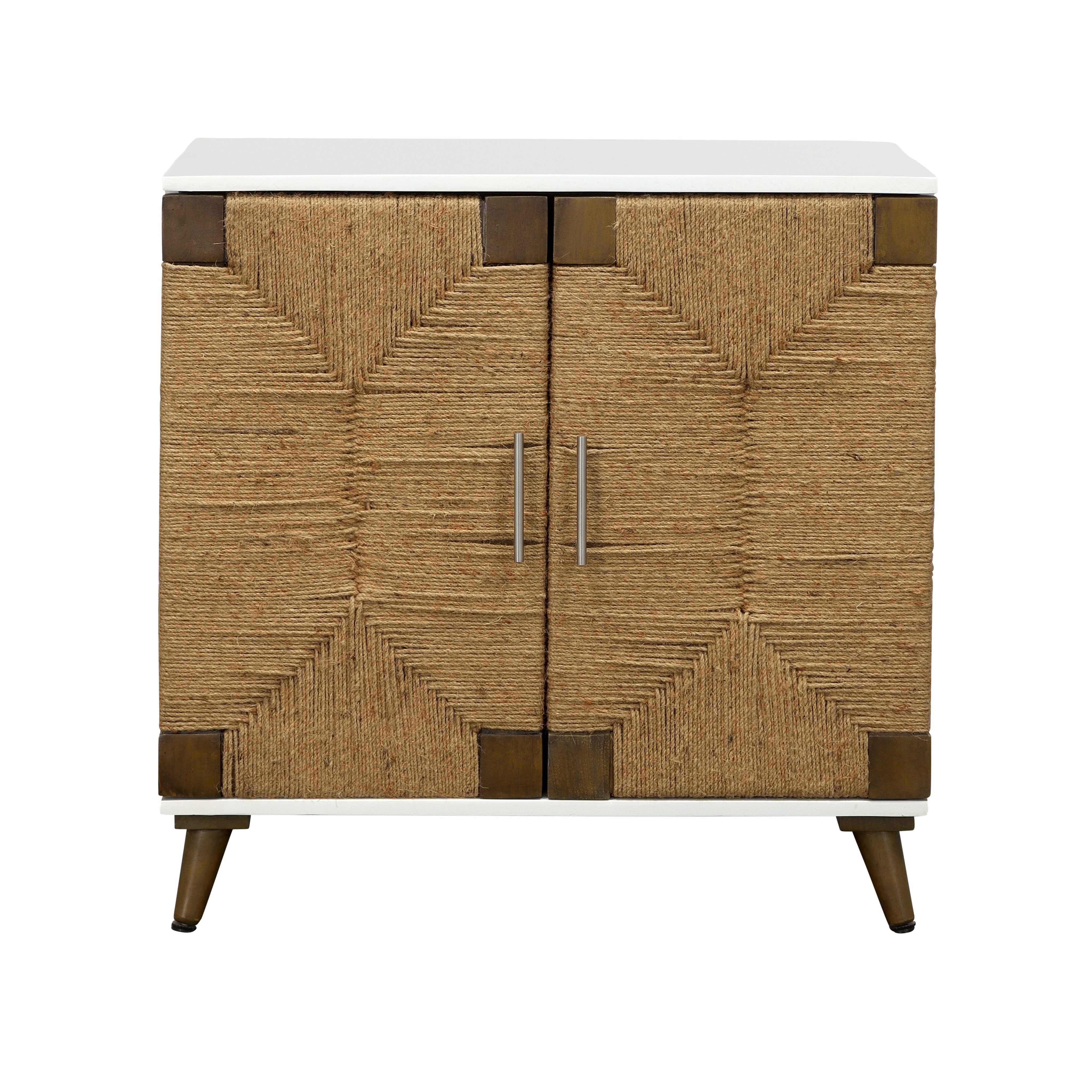 Egret - Two Door Cabinet - White / Jute - Premium Accent Cabinets from Coast2Coast Home - Just $2475! Shop now at brett interiors