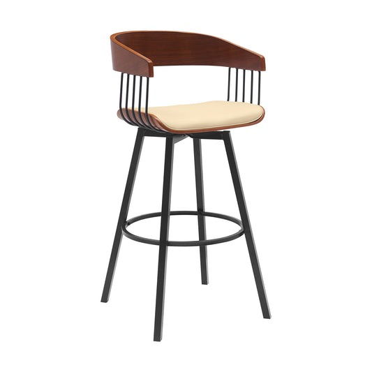 Athena - Swivel Walnut Metal Stool - Premium Counter Height (24"-27") from Armen Living - Just $280! Shop now at brett interiors