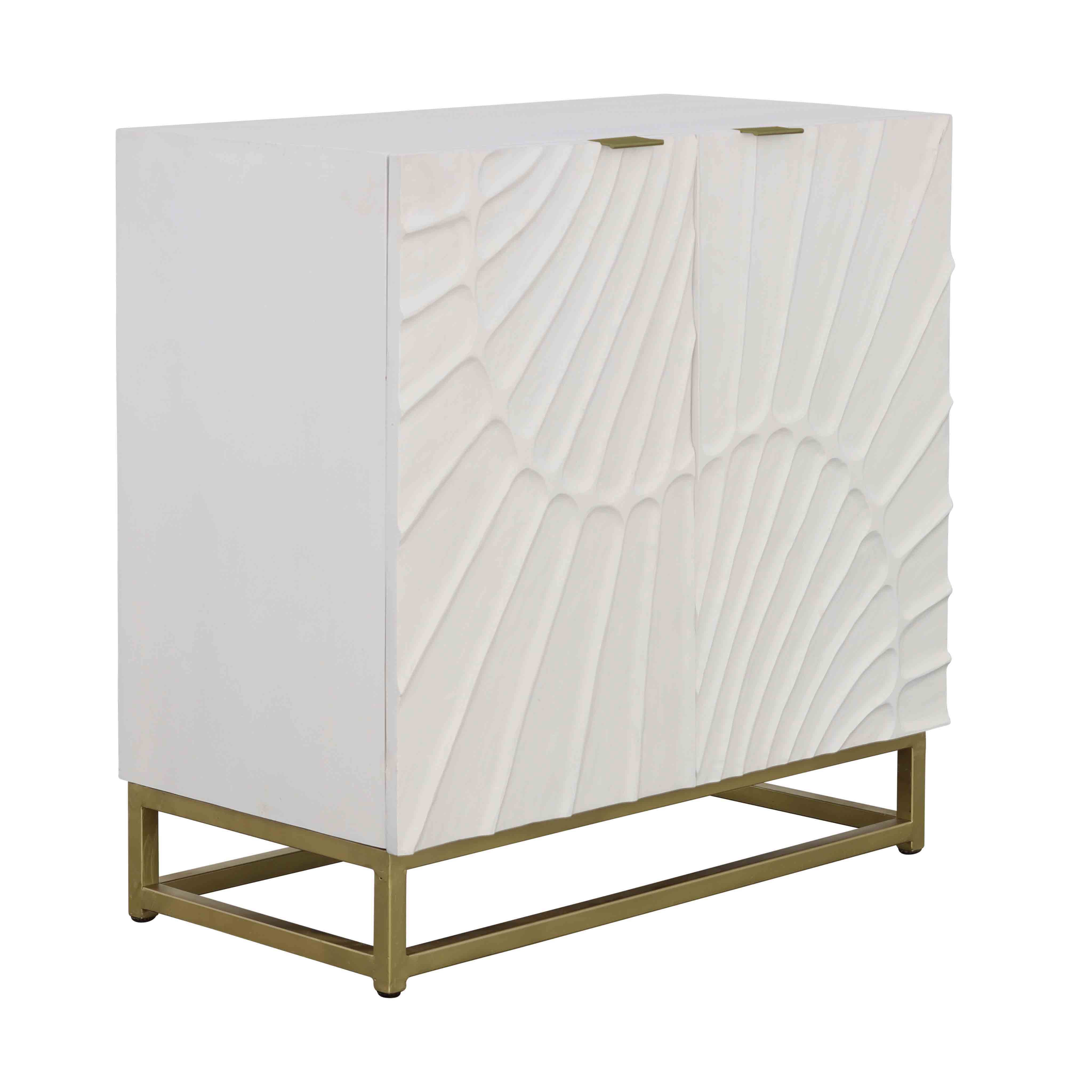 Fallow - Two Door Cabinet - White / Gold - Premium Accent Cabinets from Coast2Coast Home - Just $2887.50! Shop now at brett interiors