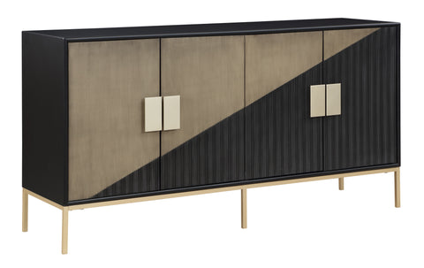 Phoenix - Four Door Credenza - Midnight Hour / Champagne - Premium Credenzas from Coast2Coast Home - Just $3300! Shop now at brett interiors