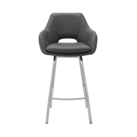 Aura - Steel Swivel Stool - Premium Counter Height (24"-27") from Armen Living - Just $350! Shop now at brett interiors