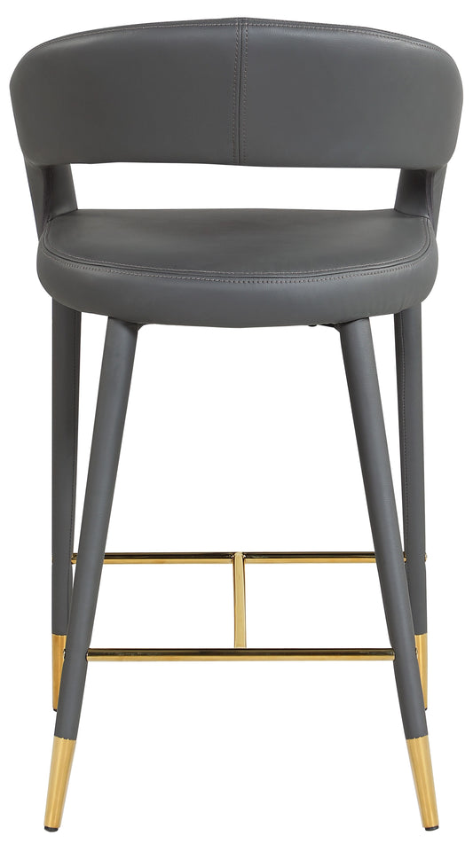 Destiny - Stool - Gray - Faux Leather - Premium Adjustable Height from Meridian Furniture - Just $525! Shop now at brett interiors