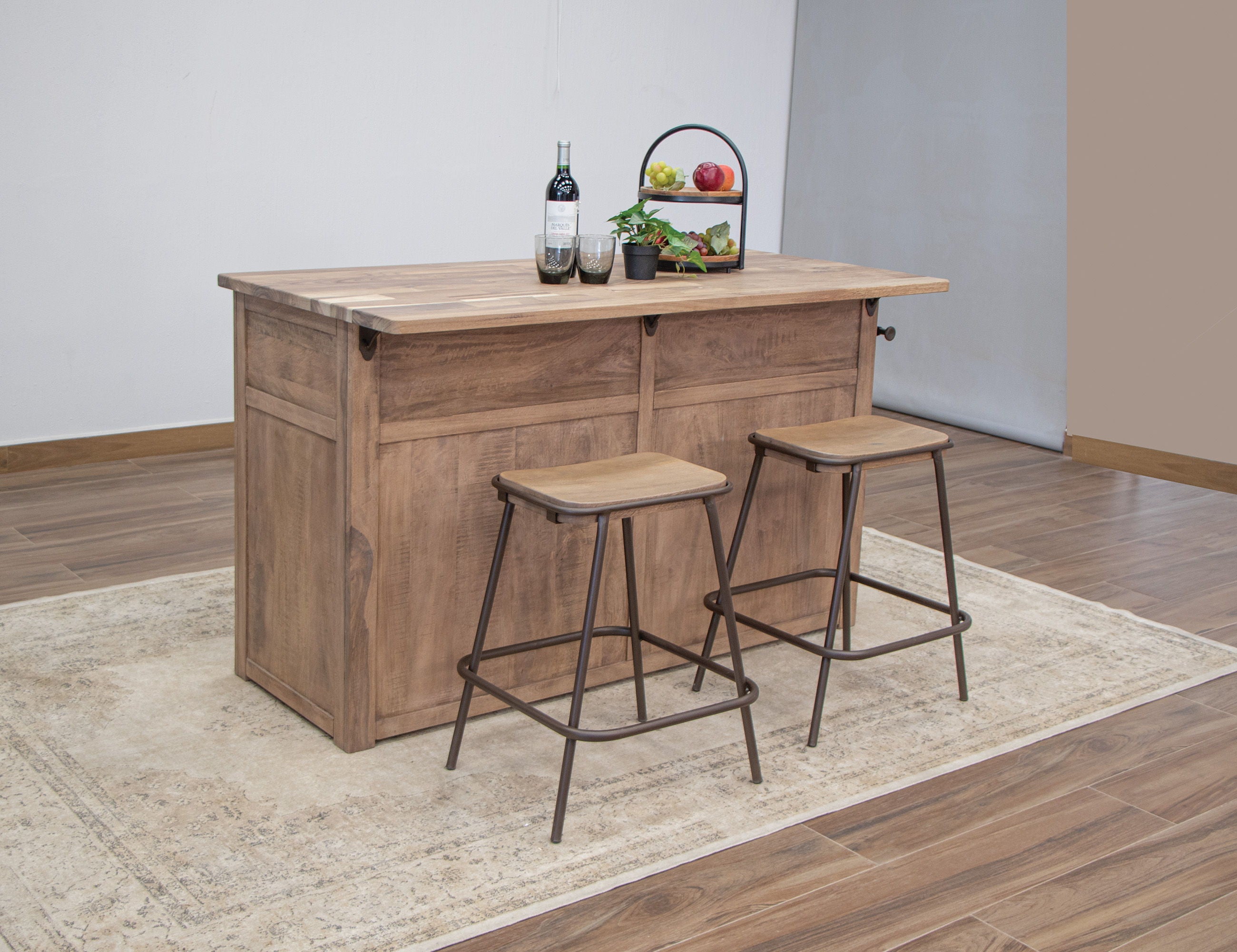 Natural Parota - Kitchen Island - Brown Cappuccino - Premium Islands & Carts from International Furniture Direct - Just $1775! Shop now at brett interiors