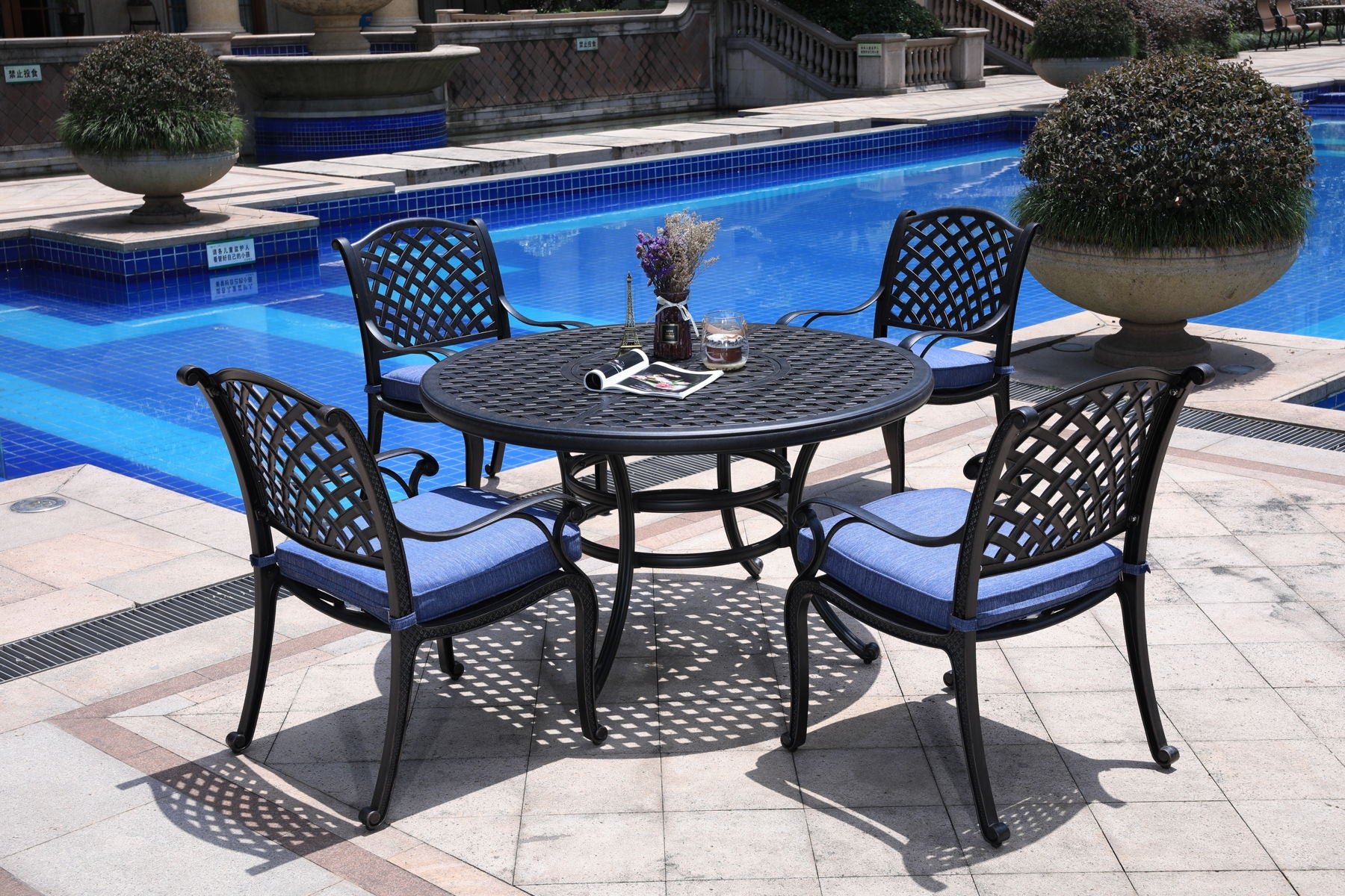 Round 4 Person 51.97" Long Dining Set With Cushions - Premium 5 Piece Outdoor Sets from Gather Craft - Just $2352! Shop now at brett interiors