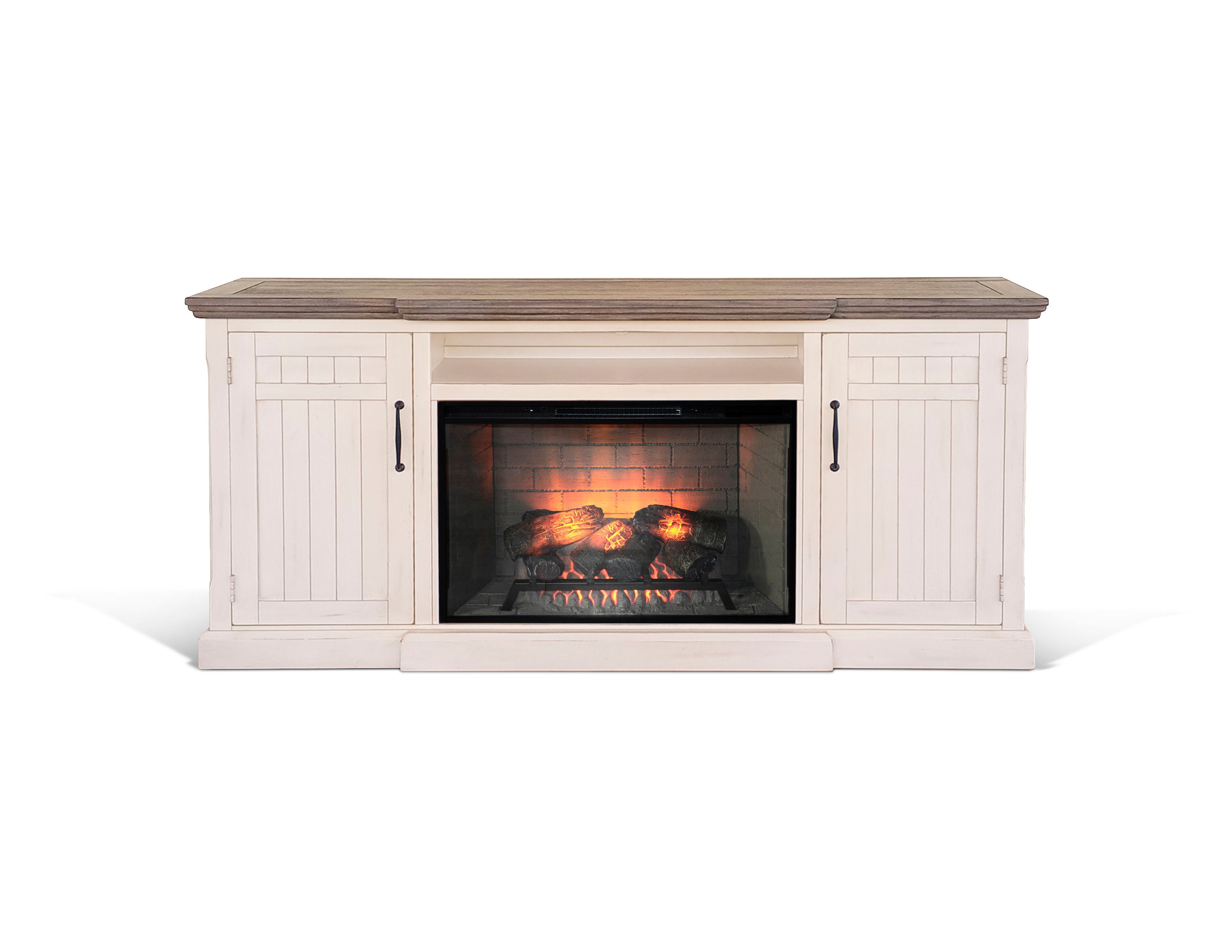 Pasadena - TV Console With Fireplace Option - White - Premium Fireplace TV Stands from Sunny Designs - Just $1038! Shop now at brett interiors