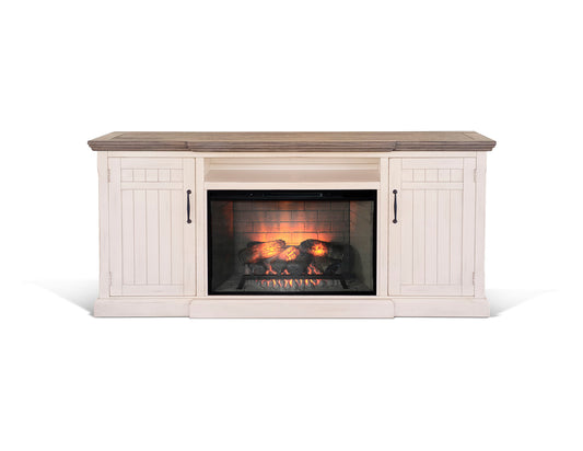 Pasadena - TV Console With Fireplace Option - White - Premium Fireplace TV Stands from Sunny Designs - Just $1038! Shop now at brett interiors