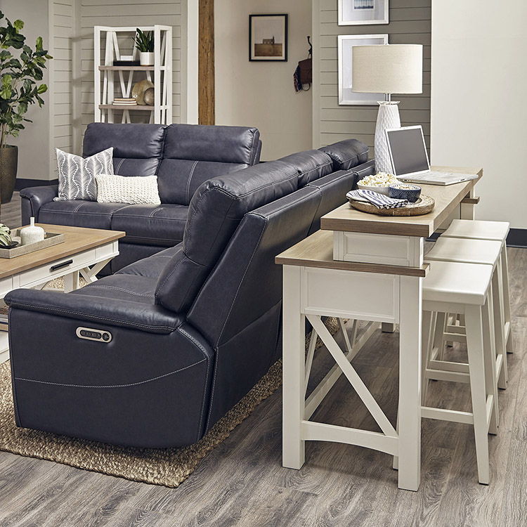 Americana Modern - Everywhere Console with 3 Stools - Cotton - Premium 4 Piece Living Room Sets from Parker House - Just $1122.50! Shop now at brett interiors