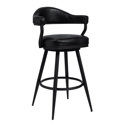 Justin - Swivel Vintage Bar Stool With Metal Legs - Premium Counter Height (24"-27") from Armen Living - Just $362.50! Shop now at brett interiors