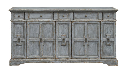 Rae - Four Door Four Drawer Credenza - Paulette Blue Gray - Premium Credenzas from Coast2Coast Home - Just $6600! Shop now at brett interiors