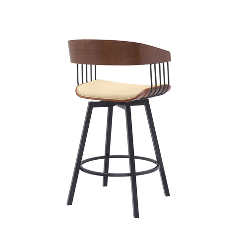 Athena - Swivel Walnut Metal Stool - Premium Counter Height (24"-27") from Armen Living - Just $280! Shop now at brett interiors